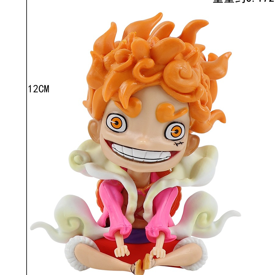 Mô Hình Luffy Ngồi Thần Mặt Trời Nika, 2 Phiên Bản Trắng Cam, Cao 12cm, Mô Hình Decor Trang Trí, Bộ Sưu Tập Nhân Vật