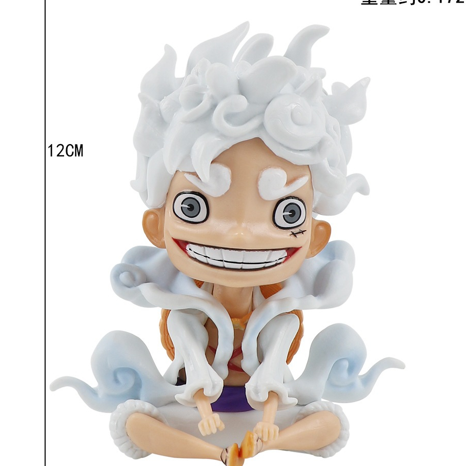 Mô Hình Luffy Ngồi Thần Mặt Trời Nika, 2 Phiên Bản Trắng Cam, Cao 12cm, Mô Hình Decor Trang Trí, Bộ Sưu Tập Nhân Vật