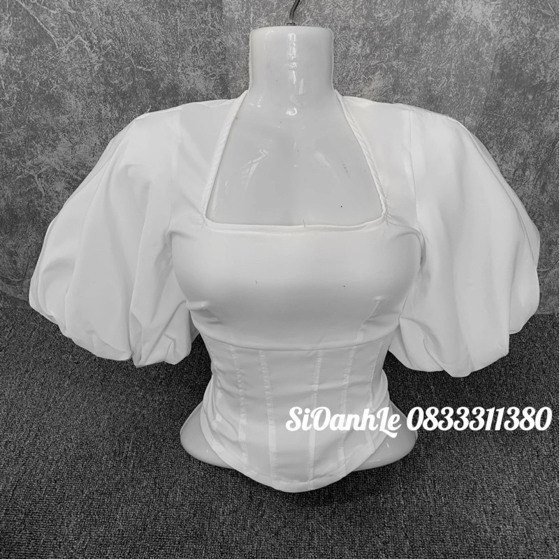 Áo tiểu thư tay phồng thắt nơ sau A330