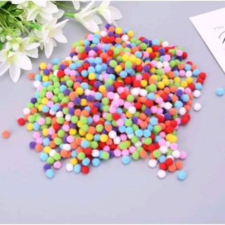 20 quả pom màu sắc làm đồ handmade