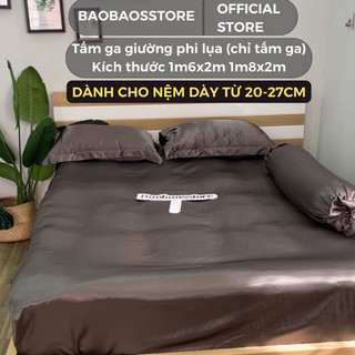 P1 Ga giường phi lụa dành cho nệm cao, nệm dày trên 20cm không kèm vỏ gối