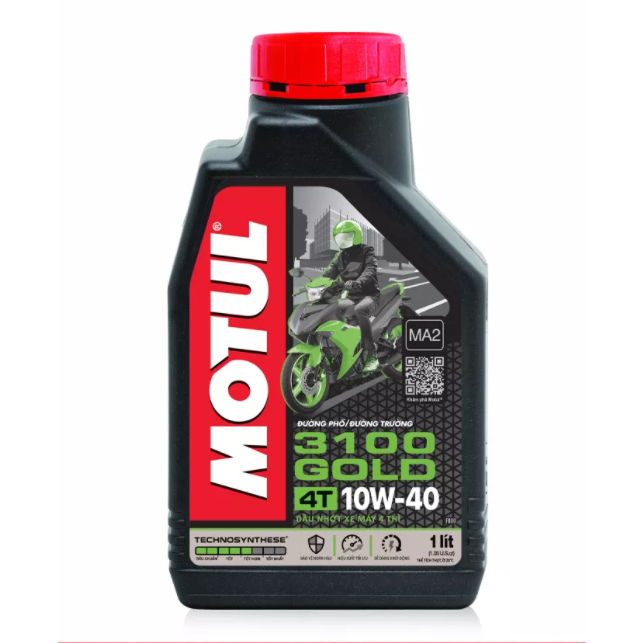 Nhớt xe số cao cấp Motul 3100 Gold 10W40 1L, check mã QR NK- dành cho xe Exciter, Winner, Wave, mô tô PKL PKN