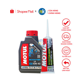 Motul scooter 10w40 800ml tặng motul gear oil 80w90 120ml nhớt hợp số nhớt máy xe tay ga nk