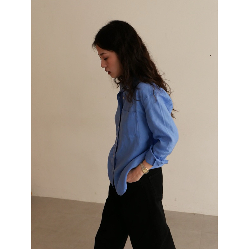 DE PLAGE - ÁO SƠ MI LINEN 1980 BUTTON DOWN