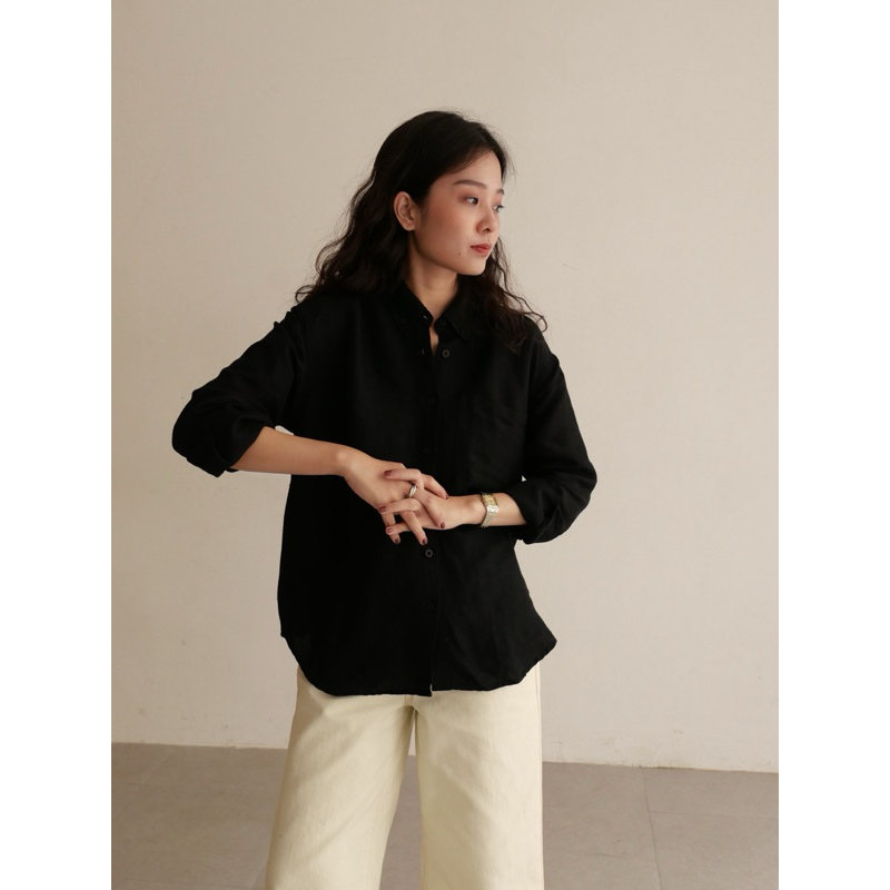 DE PLAGE - ÁO SƠ MI LINEN 1980 BUTTON DOWN