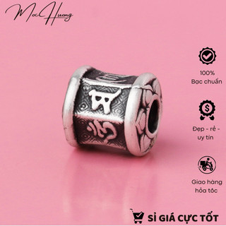 Charm bạc ống trụ khắc lục chú - MH952