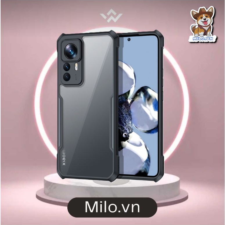 Ốp lưng chống sốc viền đen Xiaomi Redmi K50 Ultra mặt lưng trong suốt (bóc lớp chống xước mặt lưng)
