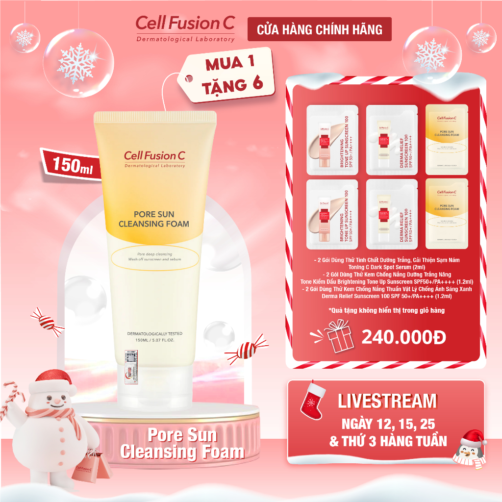 Sữa Rửa Mặt 5 trong 1 Cell Fusion C Pore Sun Cleasing Foam (150ml)