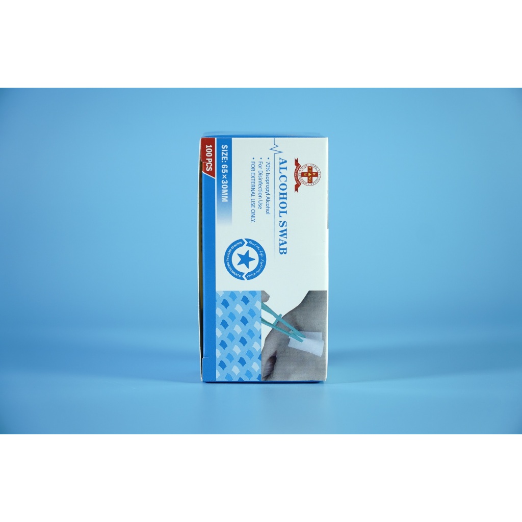 Hộp 100 miếng gạc y tế tẩm cồn Sintrue cao cấp  - Size 65x30mm