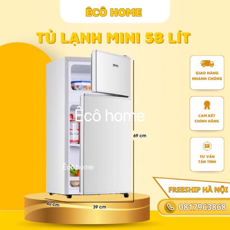 Tủ lạnh mini , tủ lạnh mini có ngăn đá , dung tích mini 58 lít tiết kiệm điện, tủ lạnh mới chính hãng bảo hành 6 tháng
