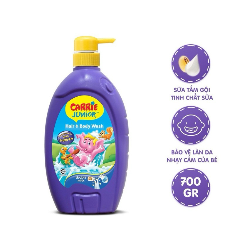 Sữa Tắm Gội toàn thân cho bé Carrie Junior 700g chính hãng