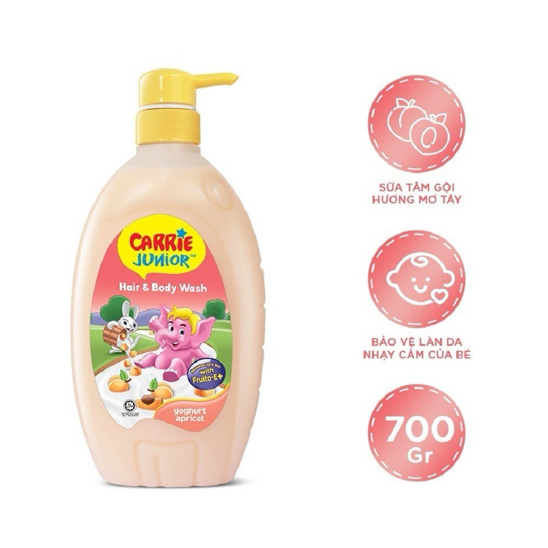 Sữa Tắm Gội toàn thân cho bé Carrie Junior 700g chính hãng