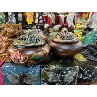 Lư xông trầm hương bằng gỗ cao cấp - Lò đốt nhang