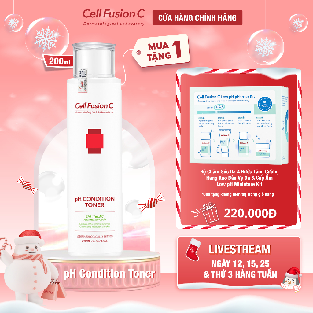 Nước Cân Bằng Kiểm Soát Da Nhờn Mụn Cell Fusion C pH Condition Toner (200ml)