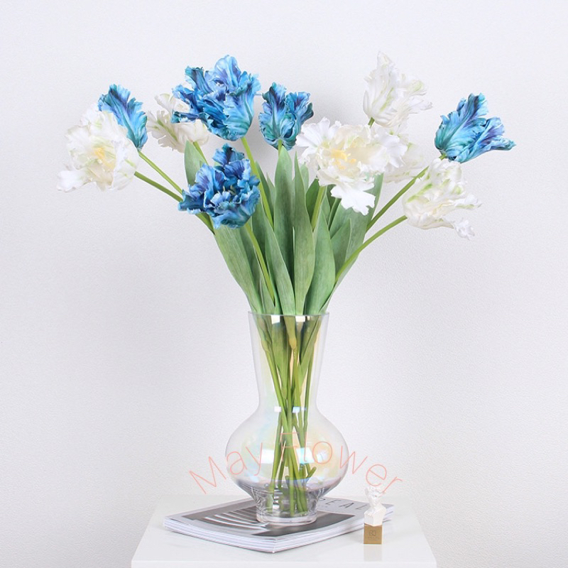 Hoa Tulip ( Parrot Tulips) cao su cỡ đại, phù hợp trang trí nội thất cao cấp sang trọng