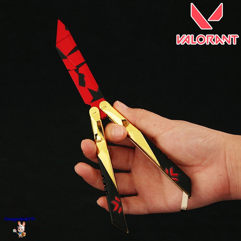 Mô hình Valorant Champion 2022 Butterfly knife balisong Full hợp kim múa siêu mượt kèm kệ đỡ