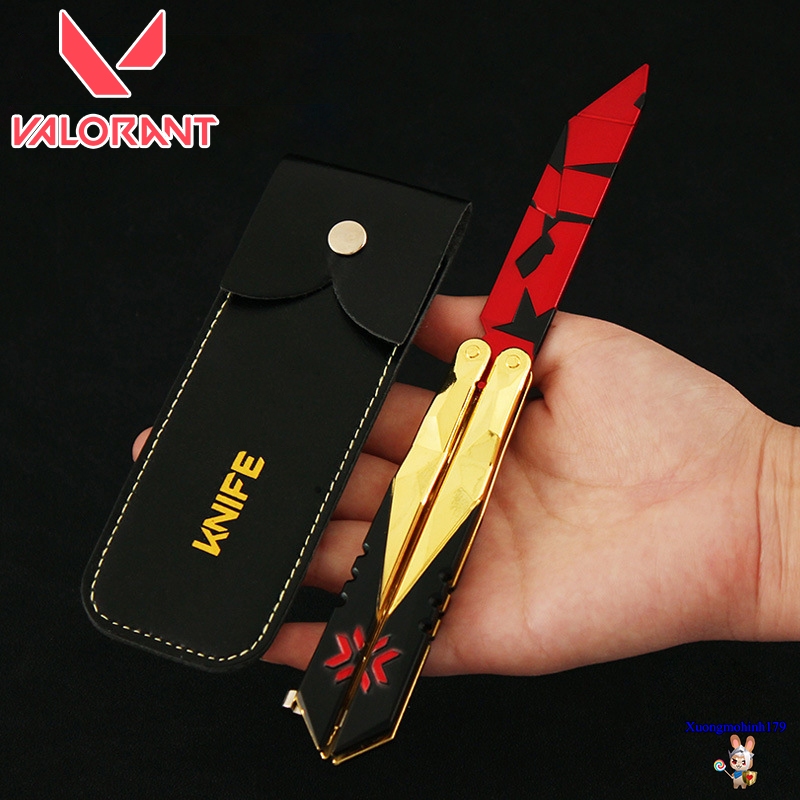 Mô hình Valorant Champion 2022 Butterfly knife balisong Full hợp kim múa siêu mượt kèm kệ đỡ