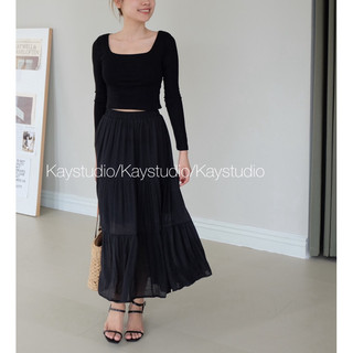 [KAYSTUDIO] CHÂN VÁY ĐEN XOTA (XÒE TẦNG)