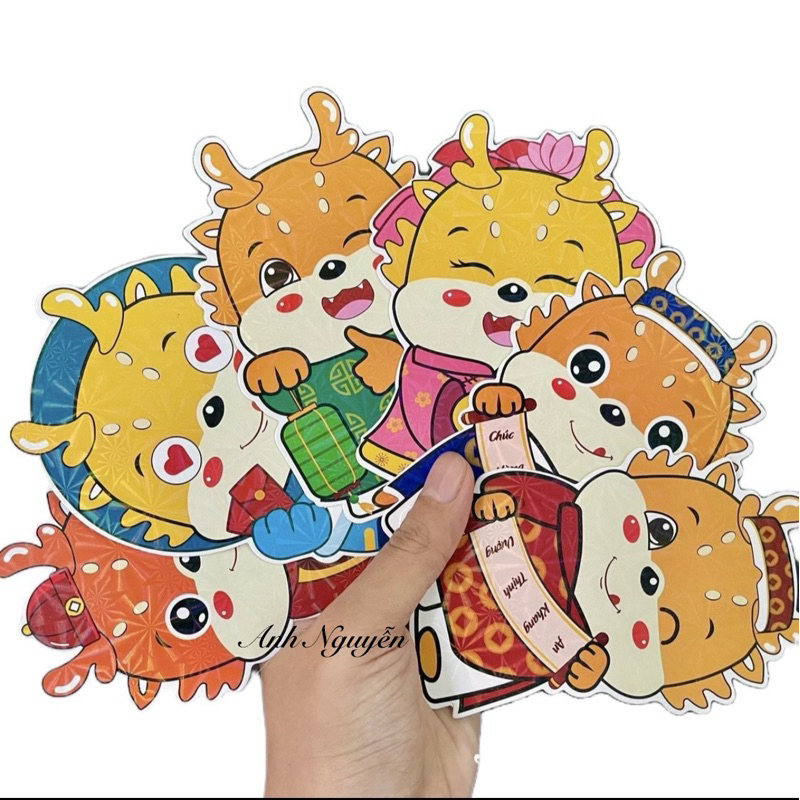 Lixi chibi tết, Lì xì hoạt hình tết Giáp Thìn 2024