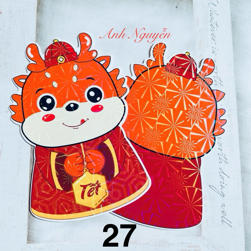 Lixi chibi tết, Lì xì hoạt hình tết Giáp Thìn 2024