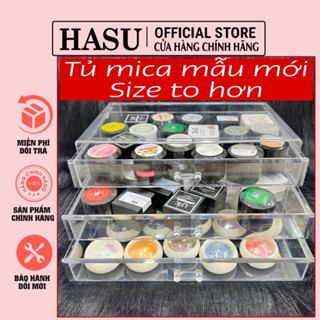 [ MẪU MỚI ] Khay Mica 3 Tầng - Tủ Mica trong suốt 3 tầng đựng phụ kiện Nail - Hộc tủ cao đựng vừa hũ gel các loại