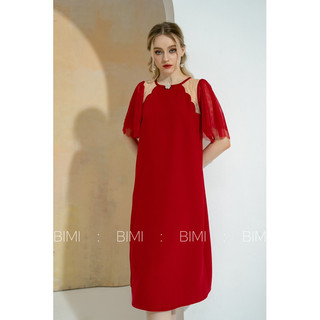 ĐẦM ĐỎ MIX TAY LƯỚI - BIMI