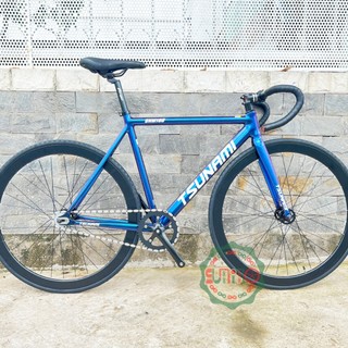 Xe đạp fixed gear tsunami snm100 cơ bản - xanh đổi màu
