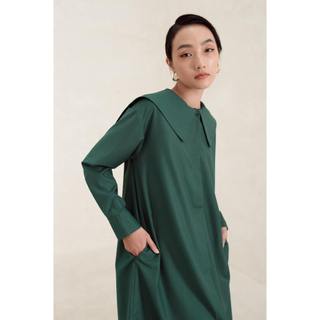 Chicka Chicka - Đầm cổ thủy thủ dáng midi màu xanh lá