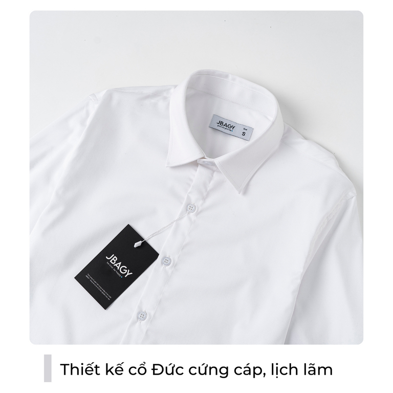Áo sơ mi trắng nam dài tay Bamboo cotton, sơ mi đen công sở cao cấp JBAGY - JS0108