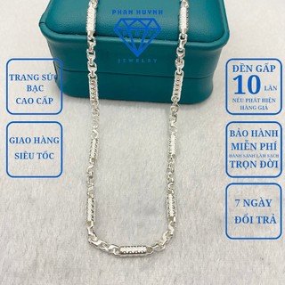 Dây chuyền bạc ống trúc karo, vòng bạc nam dài 50cm PHJ, Quà tặng