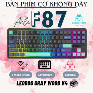  Bàn phím cơ không dây AULA F87 - 3 mode kết nối - Hỗ trợ Hotswap mạch Socket 5pin - LED RGB có app tùy chỉnh 