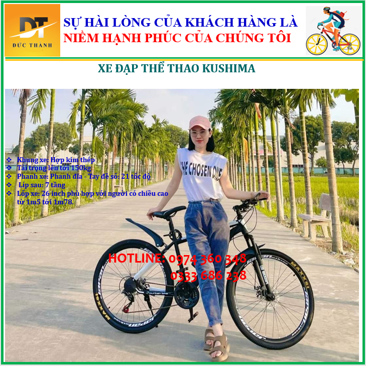 Xe đạp thể thao nhập khẩu 26 icnh. xe đạp kushima. BH 24 tháng.