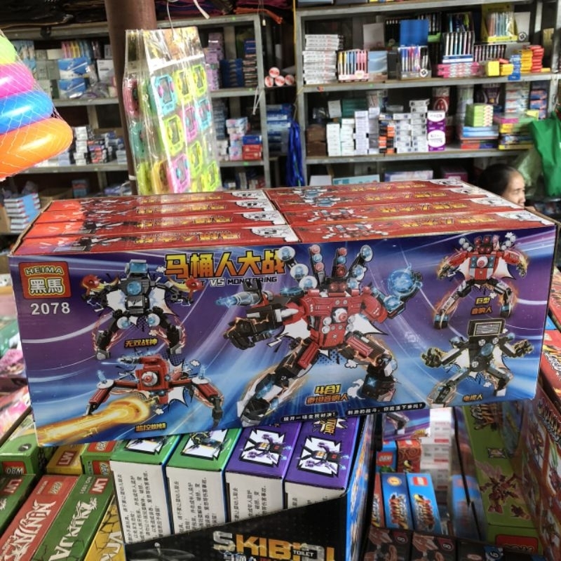 Hộp 16 bộ lego skibidi toilet Quỷ Đầu loa