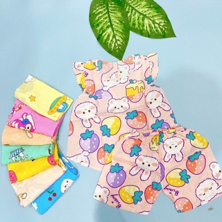 (SIZE 6) Bộ tole lanh (tôn) lanh lụa mặc nhà bé gái QUẦN ĐÙI, tay cánh tiên dễ thương 14-16kg, bộ hè cho bé, mát mẻ.