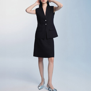 Váy middle A chiều dài trên đầu gối - Chất vải Tweed dày dặn đứng form có lót lụa thoáng mát bên trong