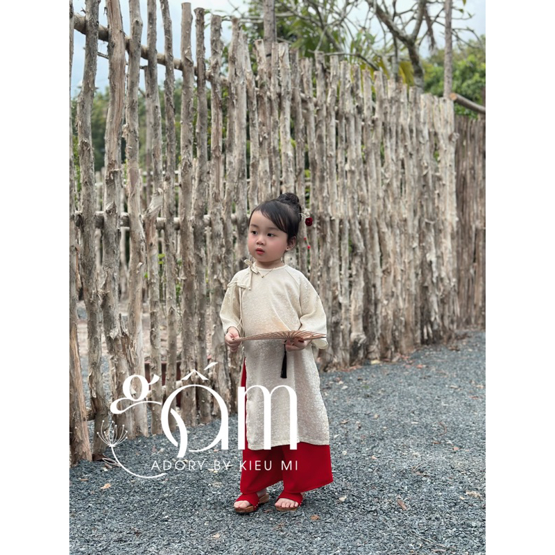 Áo dài gấm hoa cao cấp cho bé 8-41kg