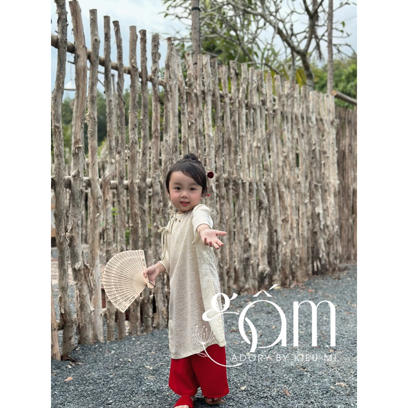 Áo dài gấm hoa cao cấp cho bé 8-41kg