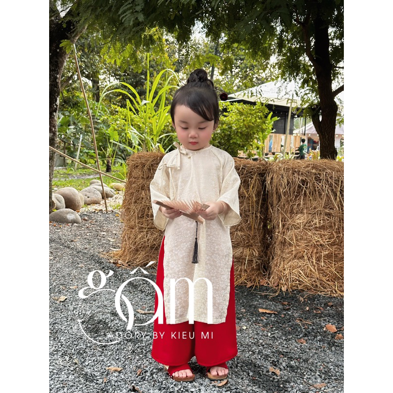 Áo dài gấm hoa cao cấp cho bé 8-41kg