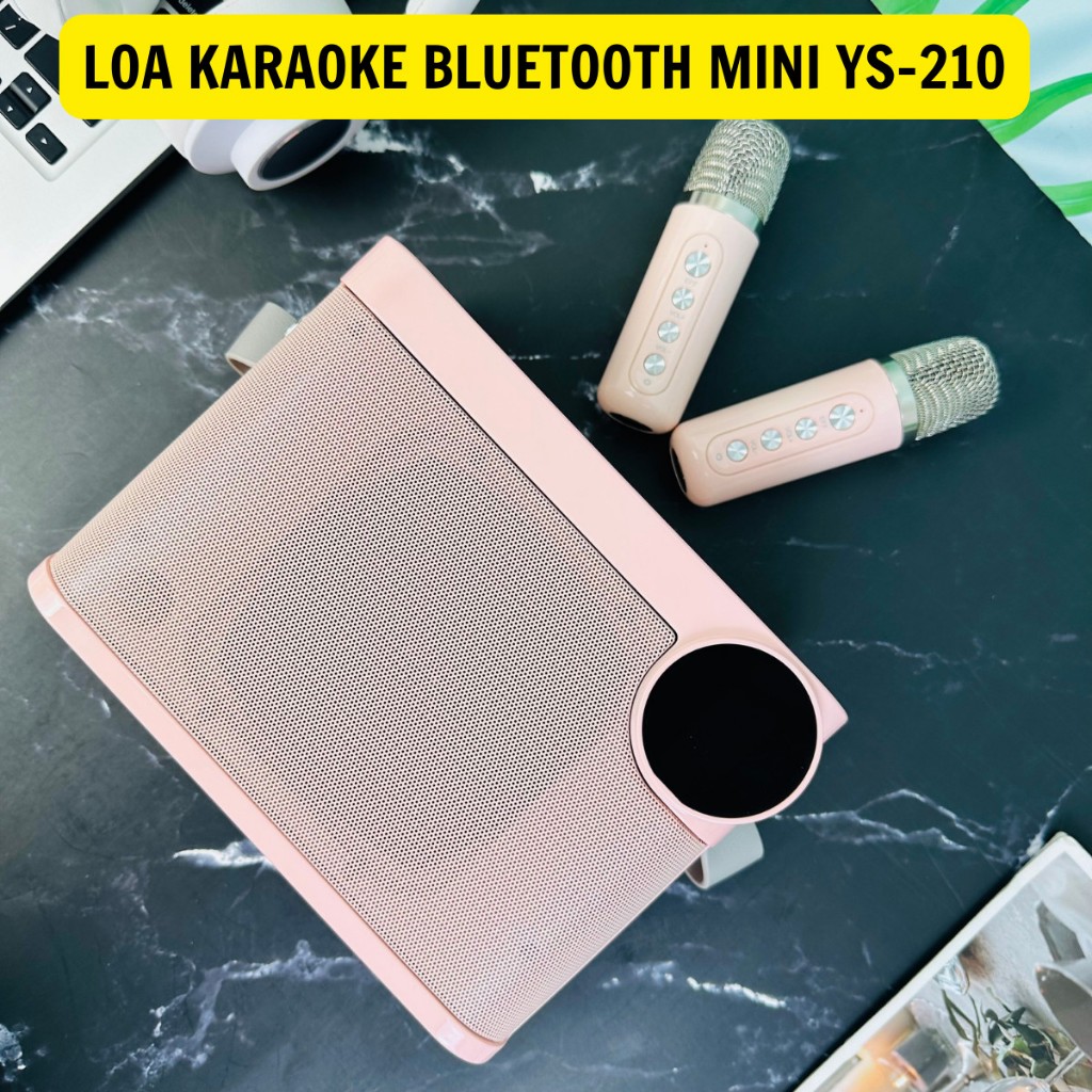 Loa bluetooth karaoke YS-210 kèm 2 míc hát karaoke tiện lợi và công suất mạnh mẽ 20W Bảo hành chính hãng 06 Tháng