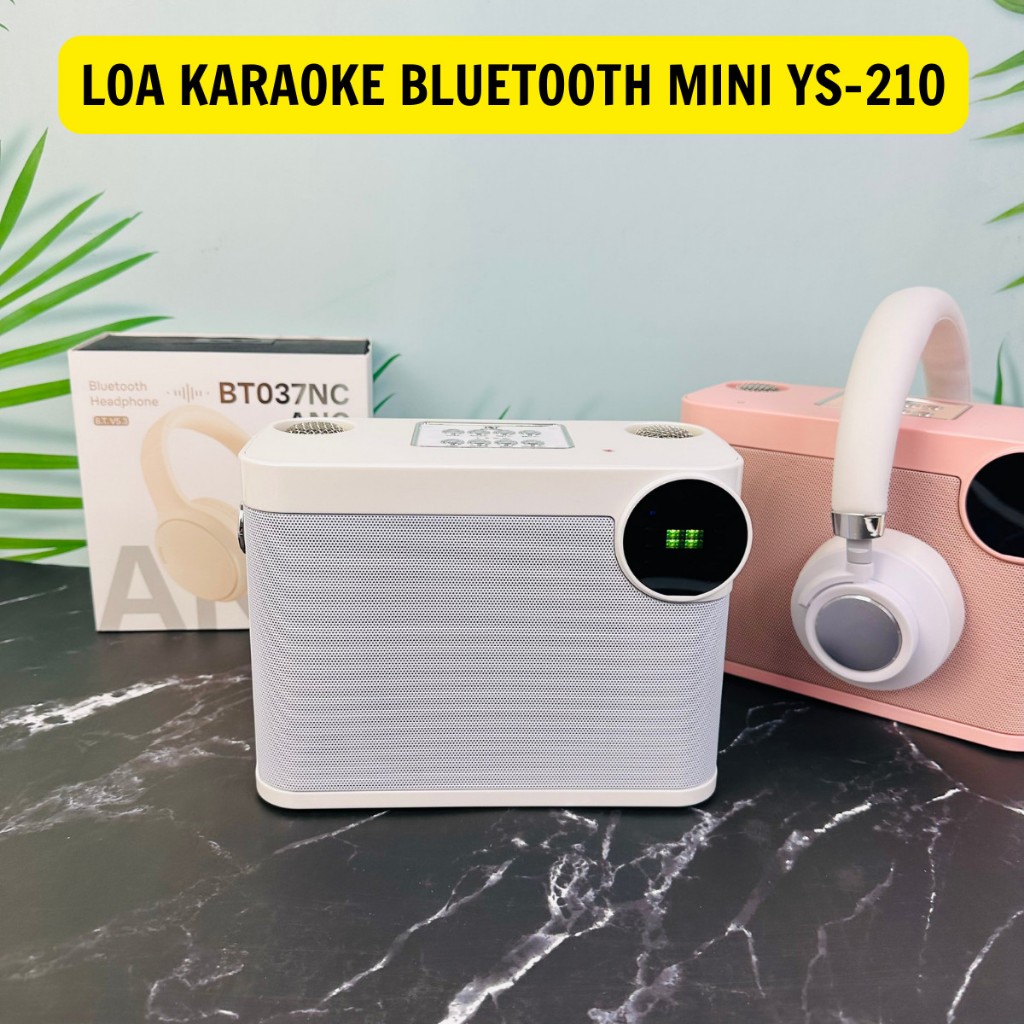 Loa bluetooth karaoke YS-210 kèm 2 míc hát karaoke tiện lợi và công suất mạnh mẽ 20W Bảo hành chính hãng 06 Tháng