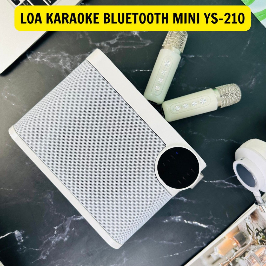 Loa bluetooth karaoke YS-210 kèm 2 míc hát karaoke tiện lợi và công suất mạnh mẽ 20W Bảo hành chính hãng 06 Tháng