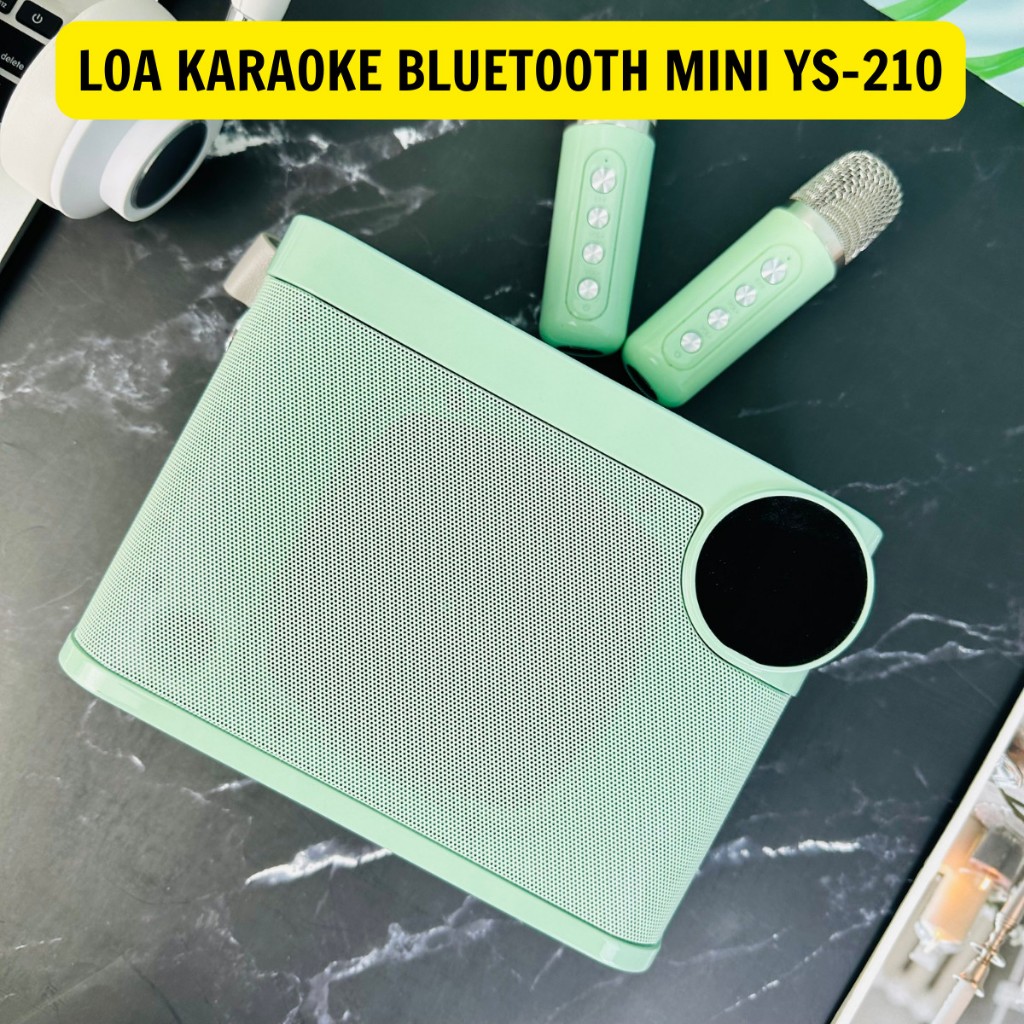 Loa bluetooth karaoke YS-210 kèm 2 míc hát karaoke tiện lợi và công suất mạnh mẽ 20W Bảo hành chính hãng 06 Tháng