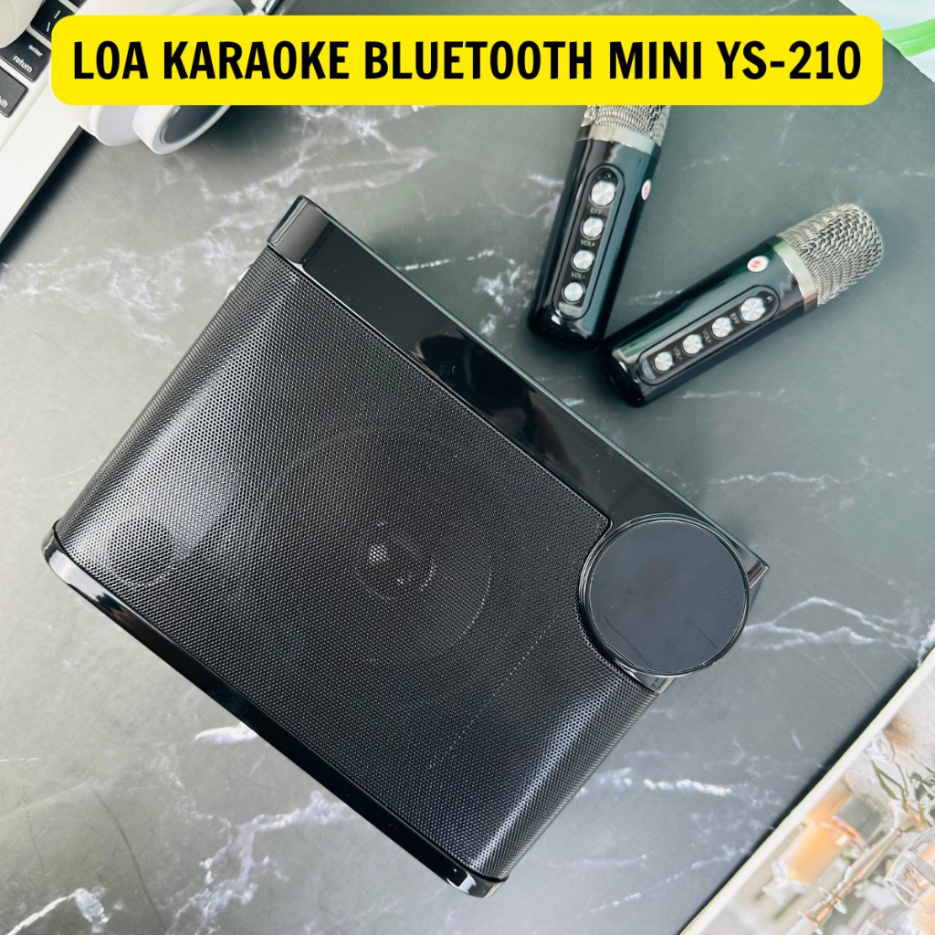 Loa bluetooth karaoke YS-210 kèm 2 míc hát karaoke tiện lợi và công suất mạnh mẽ 20W Bảo hành chính hãng 06 Tháng