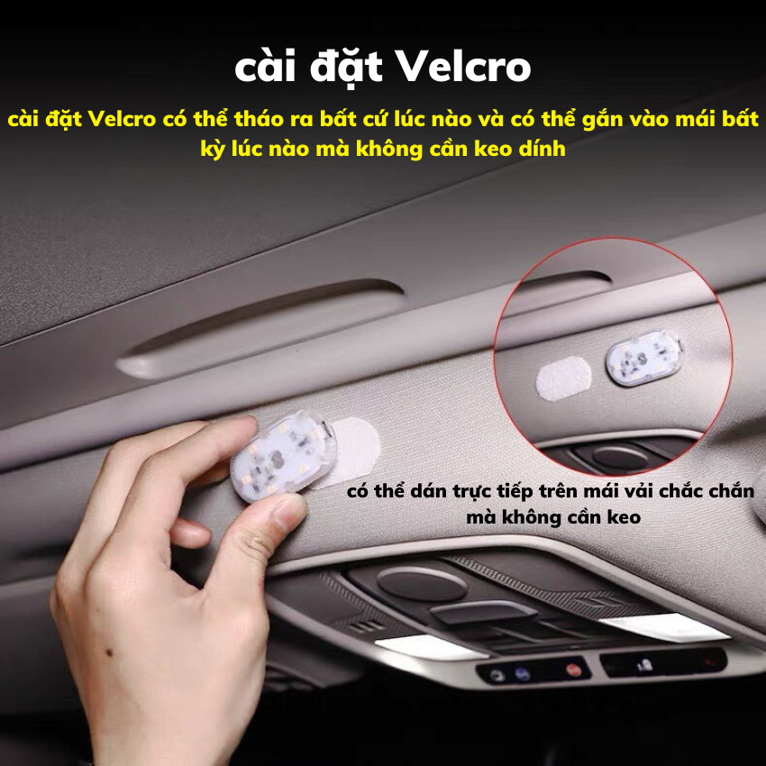 Đèn LED Gắn Trần ô tô,xe Hơi,Thắp sáng để đọc sách,lái xe,v.., sạc USB với 3 chế độ sáng điều chỉnh tiện lợi cho xe hơi