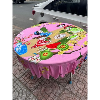 Khăn trải bàn tròn 1m2 - mẫu Tết