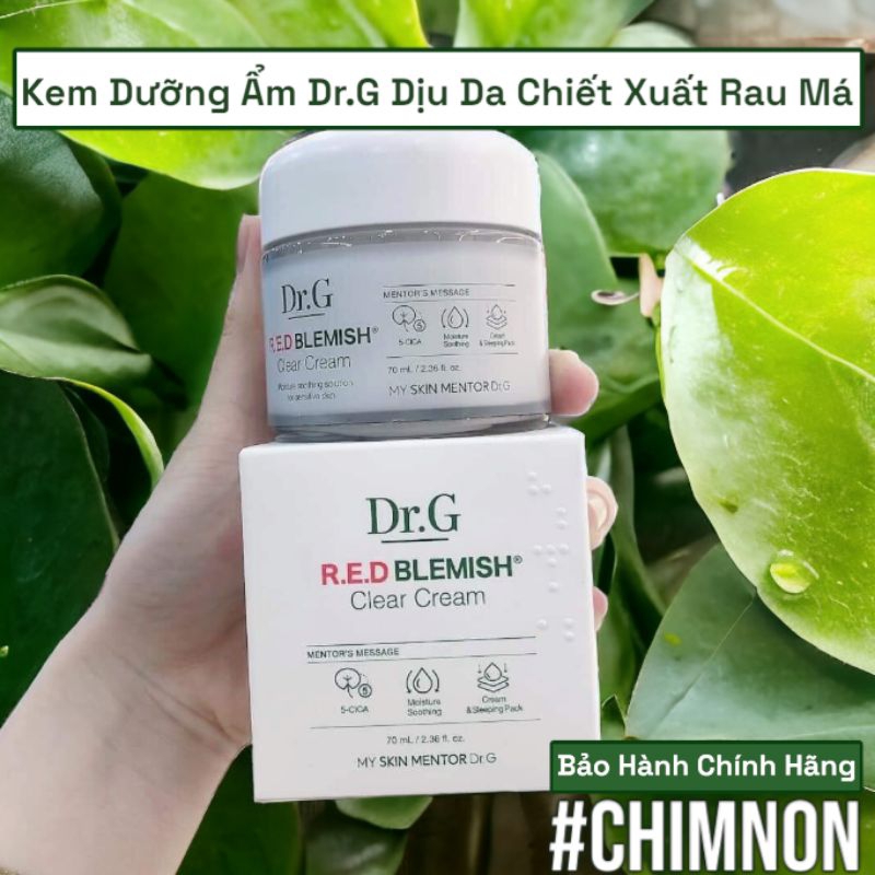 Kem Dưỡng Ẩm Dr.G Red Blemish Clear Cream Dịu Da Chiết Xuất Rau Má 70ml