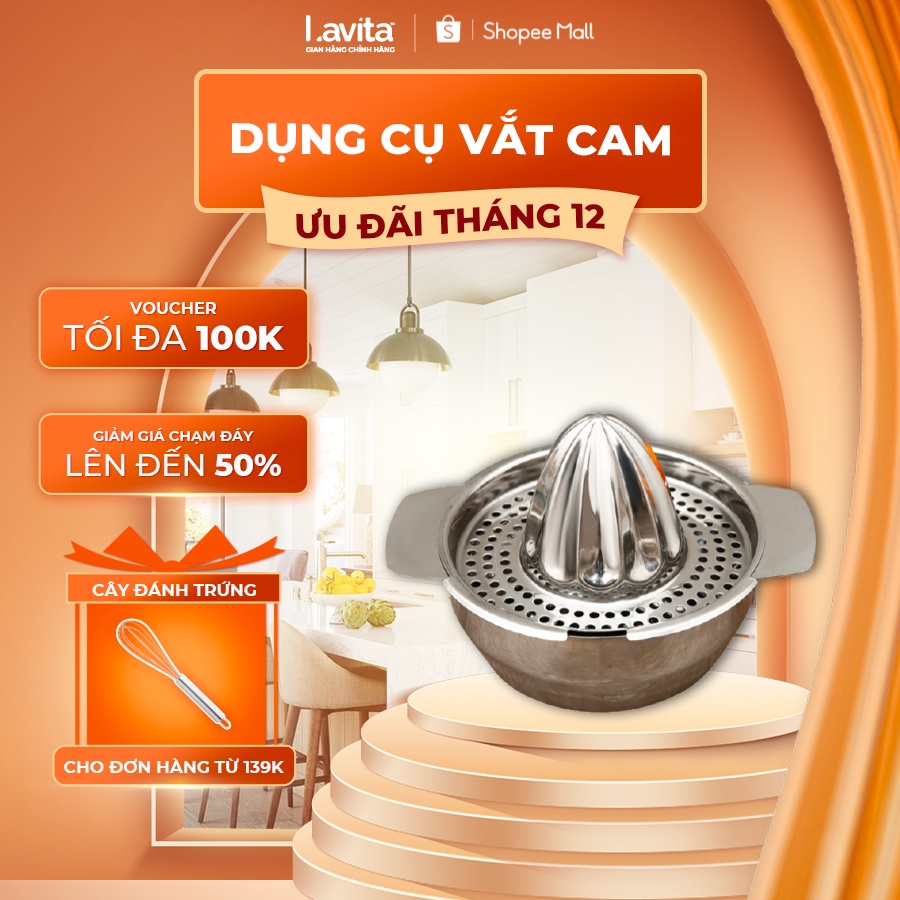 Dụng cụ vắt cam siêu tiện lợi Cherry làm từ inox cao cấp chống gỉ sét, dễ dàng vệ sinh sau khi sử dụng