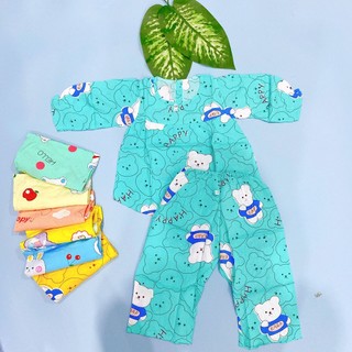 (SIZE 5) Bộ tole lanh (tôn), lanh lụa mặc nhà bé gái tay dài quần dài cổ tròn 12-14kg, bộ hè cho bé, mát mẻ.