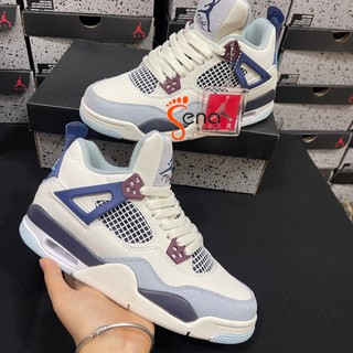Giày thể thao jd4 xanh kem, jd4 military blue v2 da cao cấp