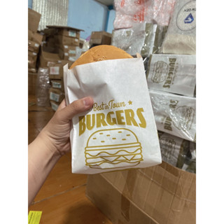 Túi đựng bánh mì hamburger màu vàng đồng 100 túi